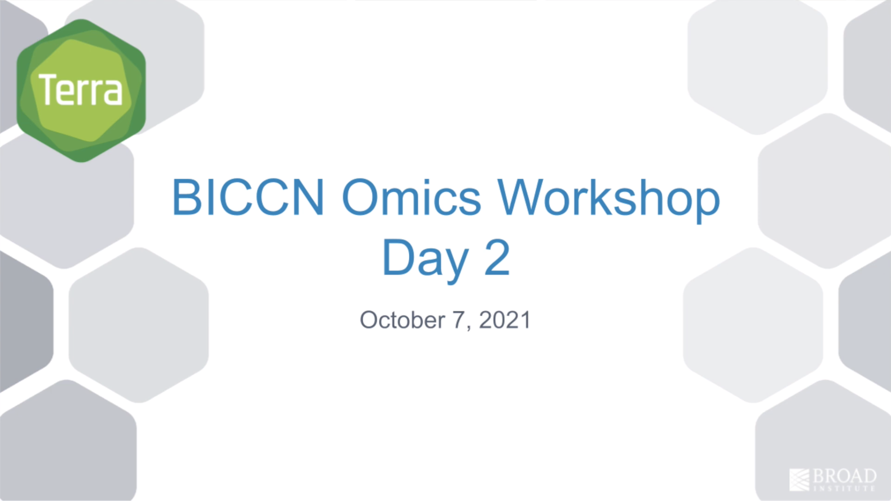 BICCN Omics Virtual Workshop Day 2